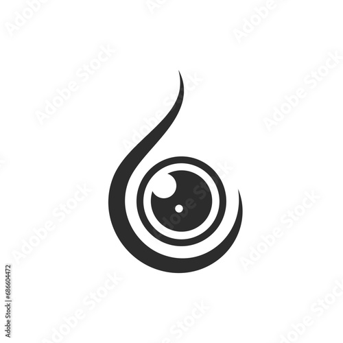 black medical eye drop icon vector concept design template