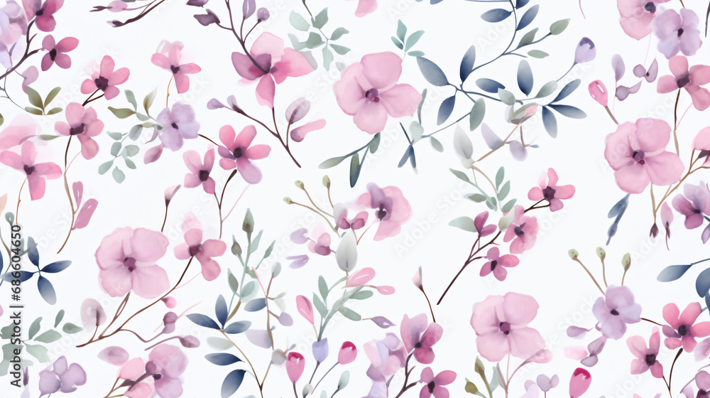 Seamless pattern small colored flowers