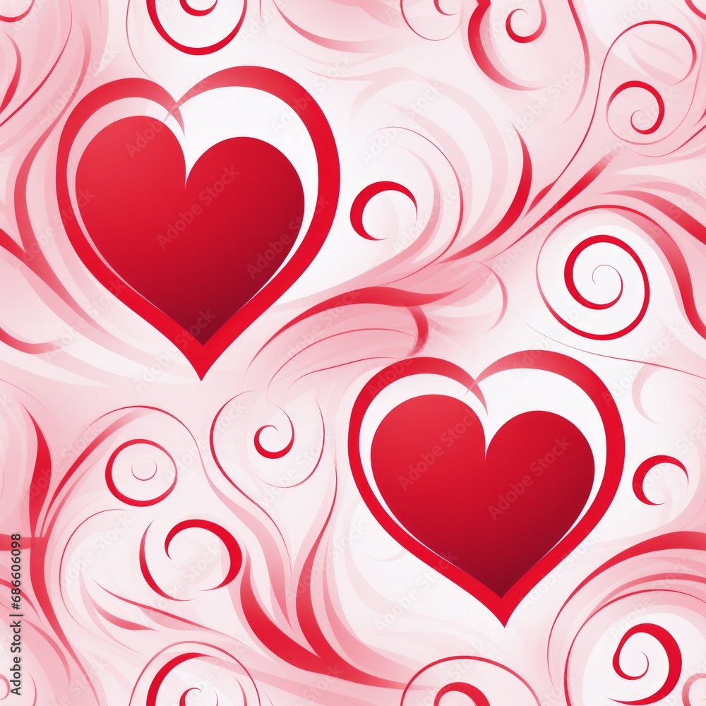 Romantic valentines day love seamless pattern   red and white background vector illustration
