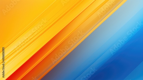 Blue, yellow, orange abstract design background. Geometric shapes, lines.