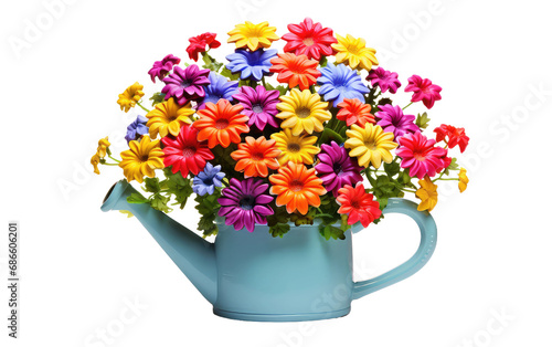 Plastic Watering Can On Transparent Background