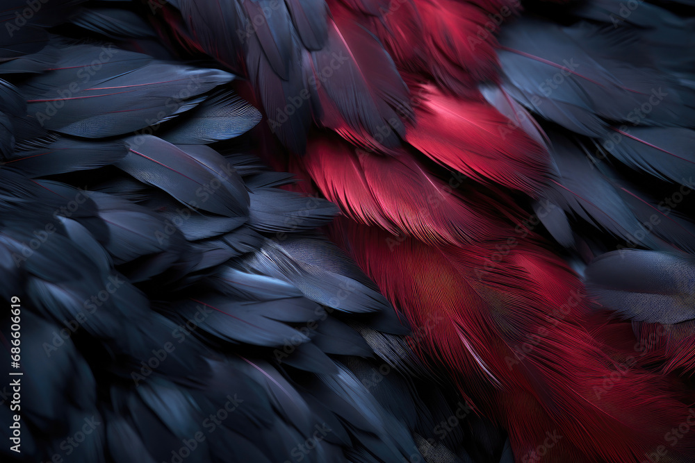 Obraz premium Midnight Fluff: Detailed Feather Texture