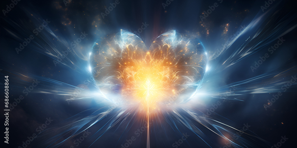 Heart With Fire, Flames Spiritual, Heart Center and Multidimensional Therapy, GENERATIVE AI - obrazy, fototapety, plakaty 
