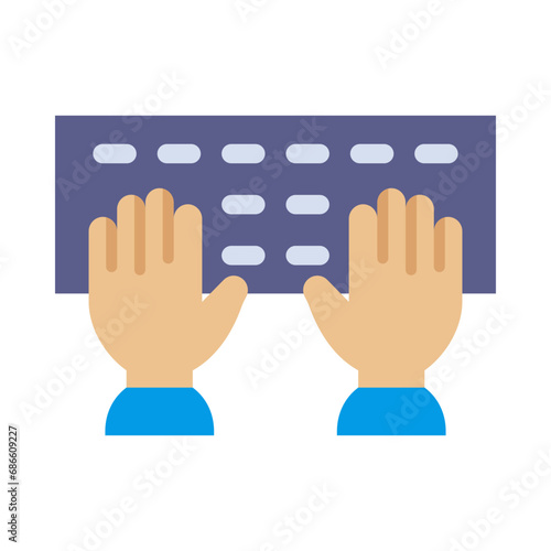 Typing Vector Flat Icon Design