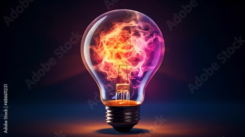 Creative Ideas, vibrant, lightbulb, glowing, filaments