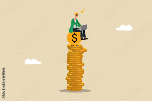 Sustainable profitability, earning profit or grow income or mutual fund return concept,financial and banking forecast.