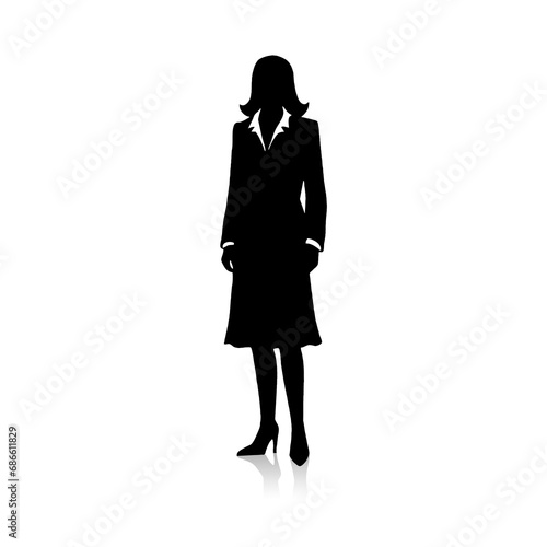 Czarna sylwetka kobiety, grafika biznesowa