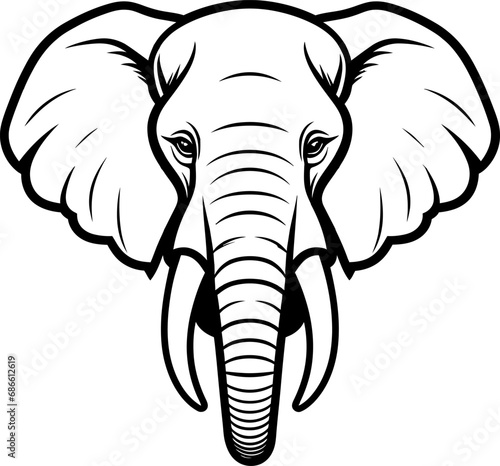 Wallpaper Mural Elephant head silhouette icon in black color. Vector template for laser cutting. Torontodigital.ca