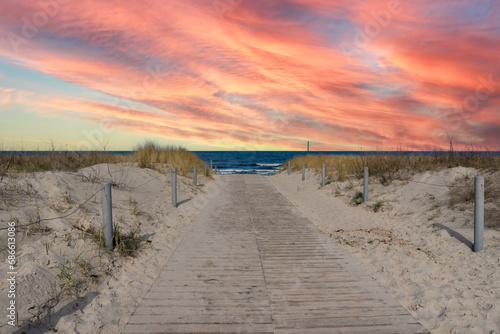 Fototapeta Naklejka Na Ścianę i Meble -  path to the beach on the baltic sea of Island usedom