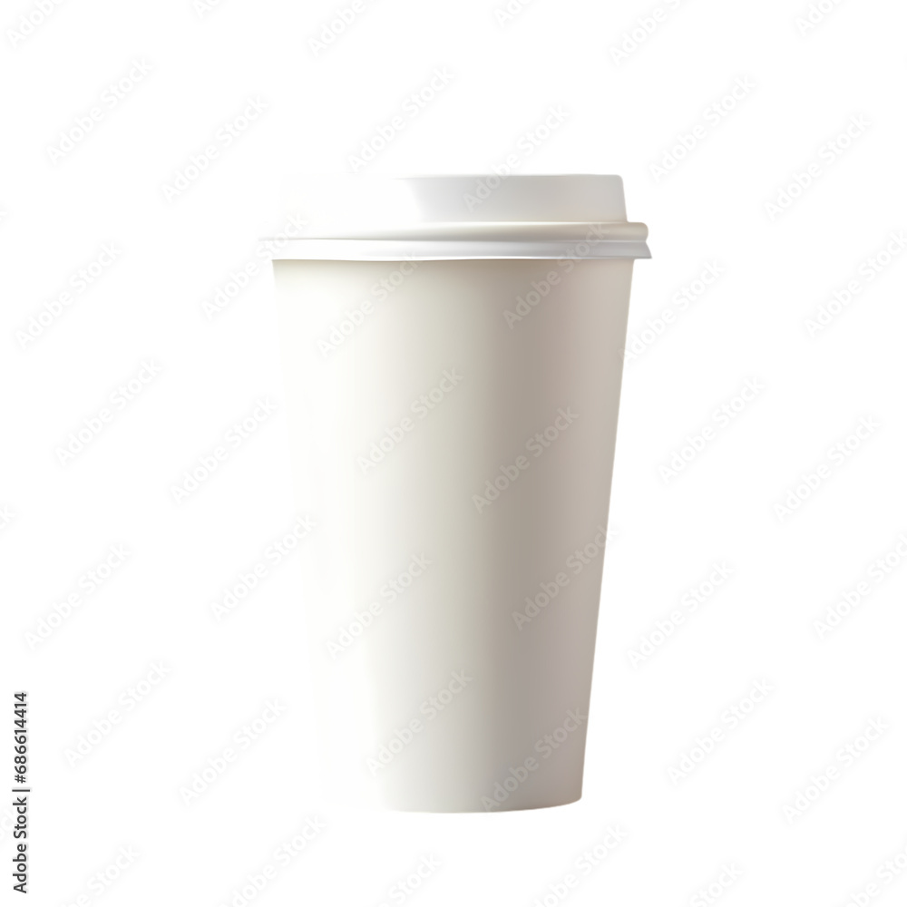 White paper coffee cup isolated on transparent background White paper coffee cup isolated on transparent background