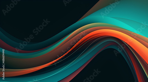Abstract geometric background in the form of a colored light wave. photo