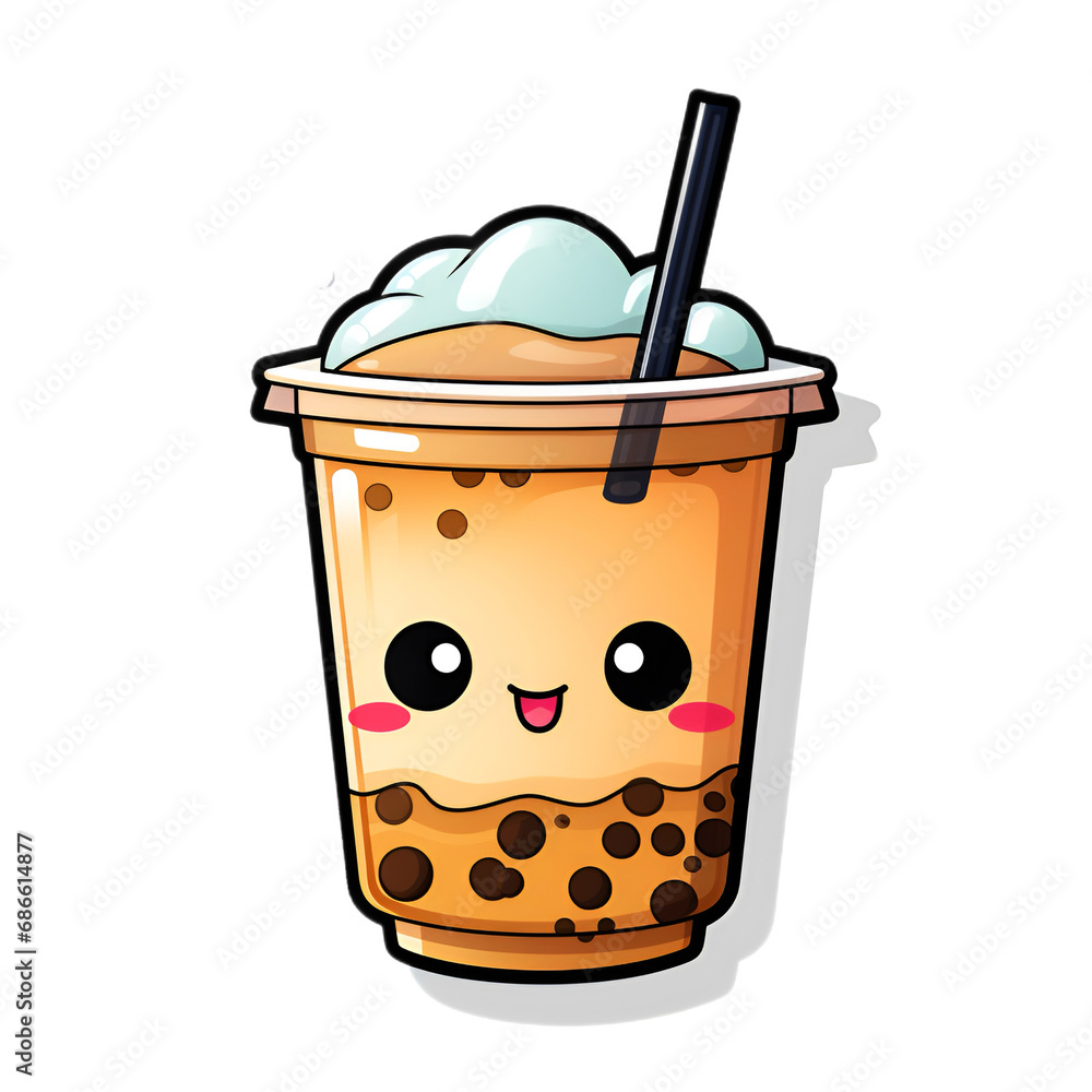 Bbubble tea with transparent background
