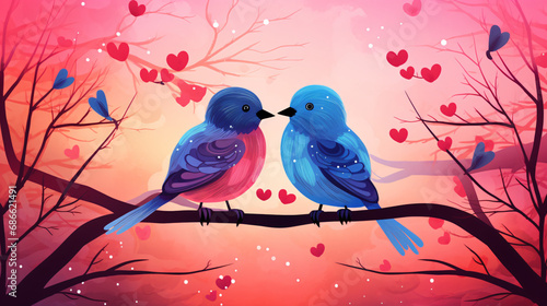 Two birds in love.