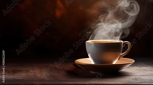 Steaming Hot Drink in Porcelain Cup: Cozy Moments