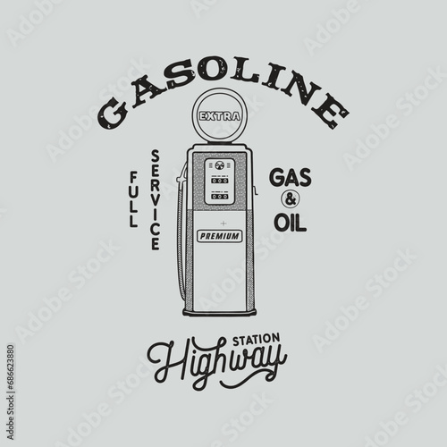Free Vector text gas & oil pump design.