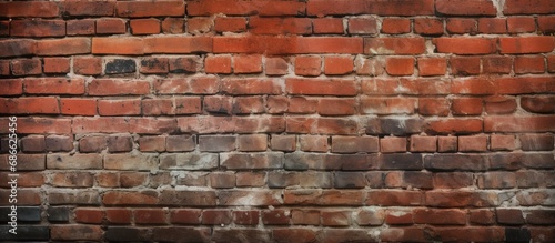 Grunge background with red brick wall texture