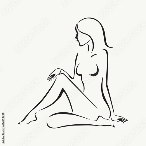 PrFree vector hand drawn sexy girl illustration.int