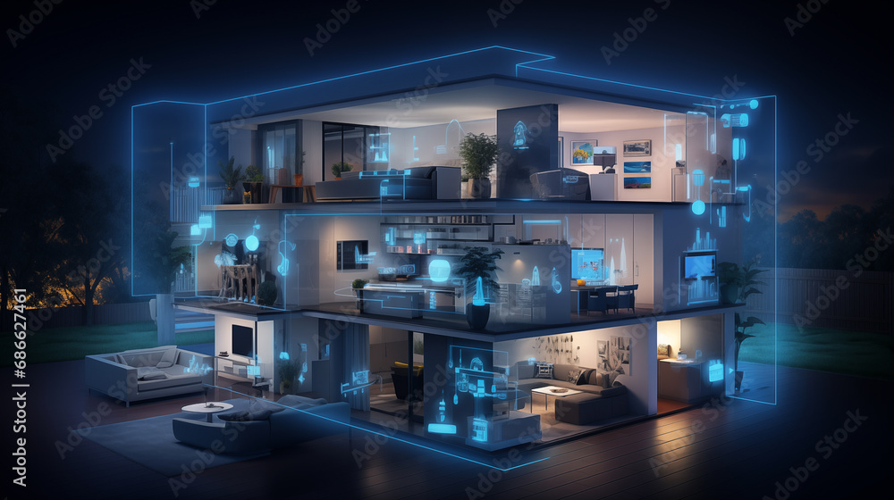 Smart home of future with multiple interconnected systems technology and automation