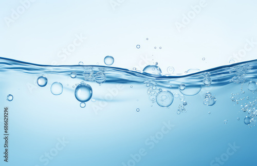 Water wave with bubbles. Environmental awareness. Illustration.