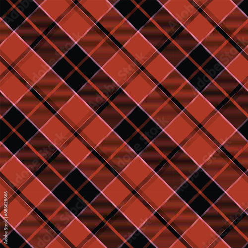 Red and Black Buffalo Plaid Seamless Pattern, Diagonal Gingham Red Crimson Elegant Tartan, Scottish Cage for Fabric Textile.