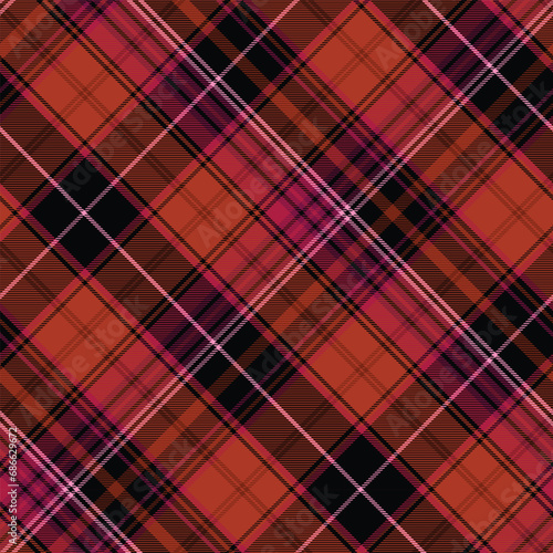 Red and Black Mallow Buffalo Plaid Seamless Pattern, Diagonal Gingham Red Crimson Elegant Tartan, Scottish Cage