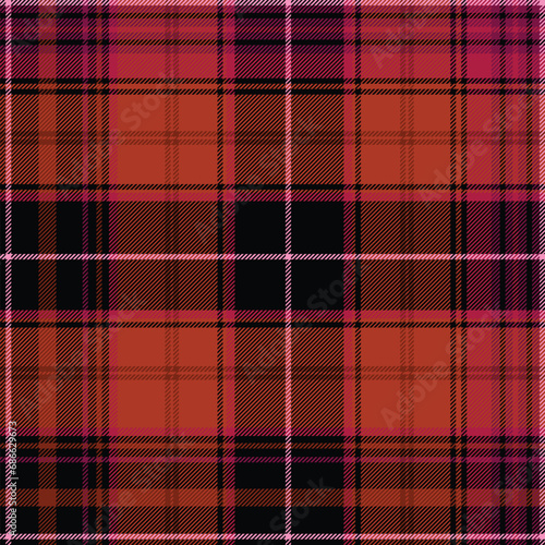 Red and Black Mallow Buffalo Plaid Seamless Pattern, Red Crimson Elegant Tartan, Scottish Cage.