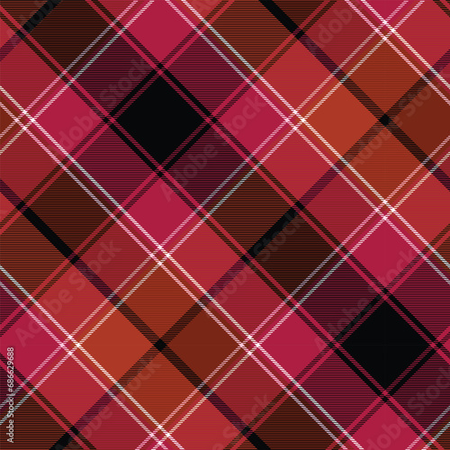 Black and Red Buffalo Plaid Seamless Pattern, Diagonal Gingham Red Crimson Elegant Tartan, Scottish Cage for Fabric Textile or Digital Paper