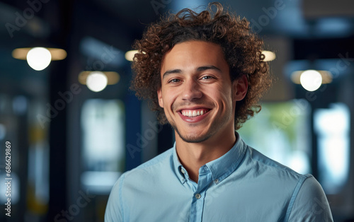 smiling businessman with suit in the office