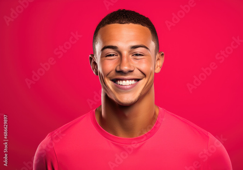 smiling Professional Athlete in color background