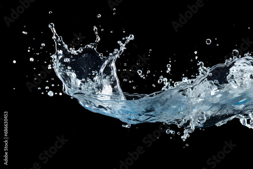 Water splash on a black background. 