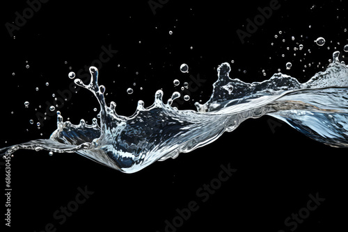 Water splash on a black background. 