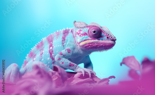 Creative animal concept against pink bright background. 