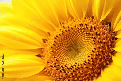 macro of sunflower blooming texture