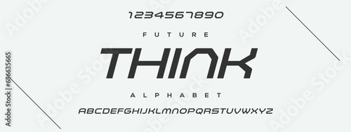 Abstract modern urban alphabet fonts. Typography sport, game, technology, fashion, digital, future creative logo font. vector illustration photo