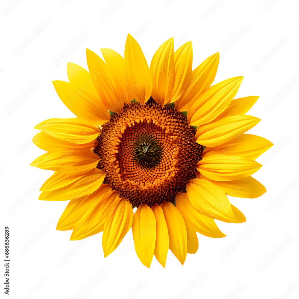 Fototapeta premium Sunflower isolated on transparent background