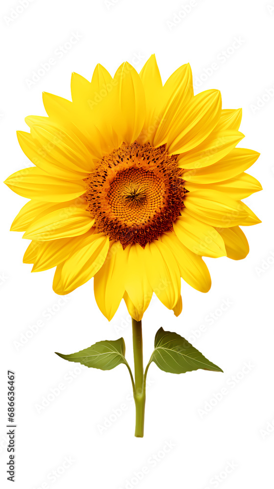 Fototapeta premium Sunflower isolated on transparent background