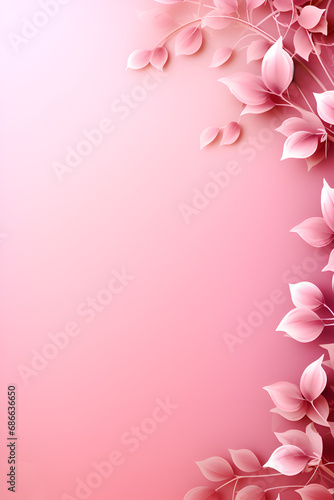 wedding invitation card pink background with pink flowers © Design M