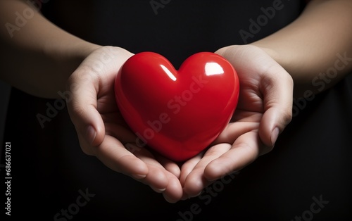 Hands Holding a Heart  Hands forming or holding a red heart  symbolizing love