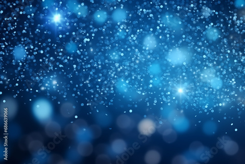 blue glowing particle abstract background, bokeh, blur effect