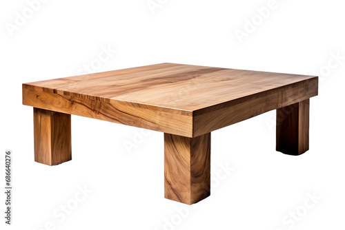 Classic Design Artistry with Wooden Coffee Table isolated on transparent background