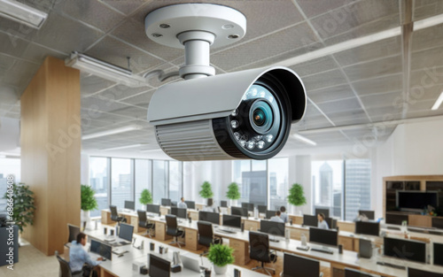 CCTV or surveillance operating in office building.