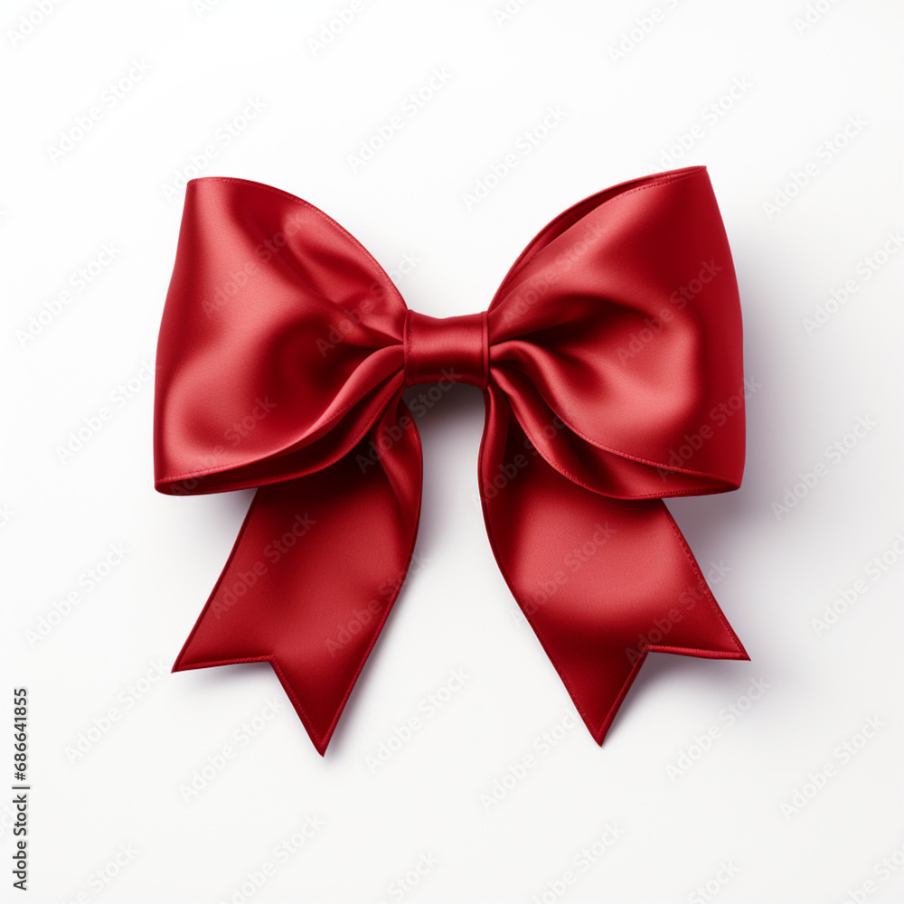red bow on white background