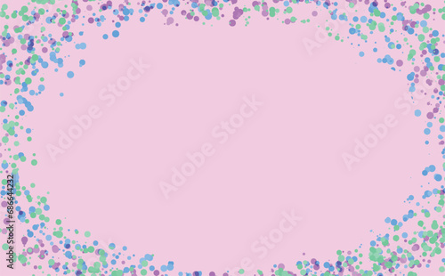 カラフルな飛沫飾りのピンクのフレーム © m1044