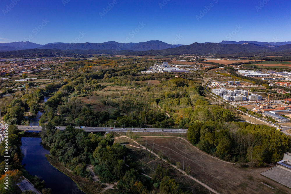 Obraz premium Girona in Spanien aus der Luft | Aerial View of Girona in Spain
