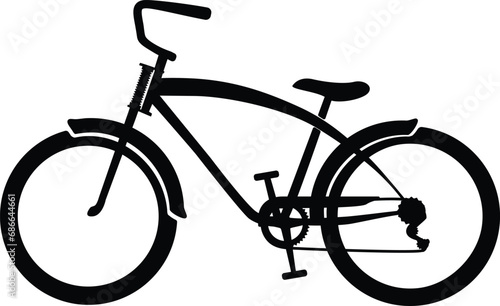 Sticker or icon of mix between modern and old bikes in black and white