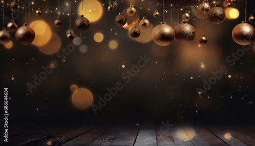 Beautiful festive background with lights, christmas and new year concept