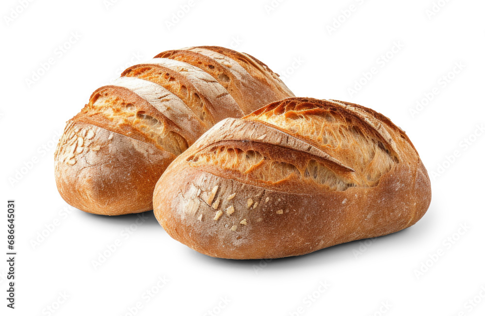Two Bread loafs isolated on white
