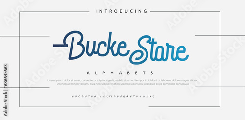 Bucke Elegant Font Uppercase Lowercase and Number. Classic Lettering Minimal Fashion Designs. Typography modern serif fonts regular decorative vintage concept. vector illustration