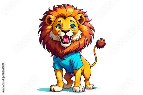 A Cartoonish Lion in a Playful Pose  PNG 10800x7200 