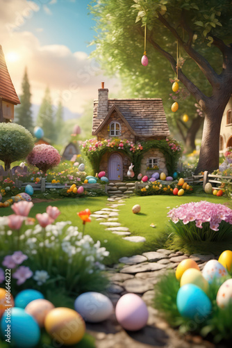 Easter-themed Garden,  generated by AI
